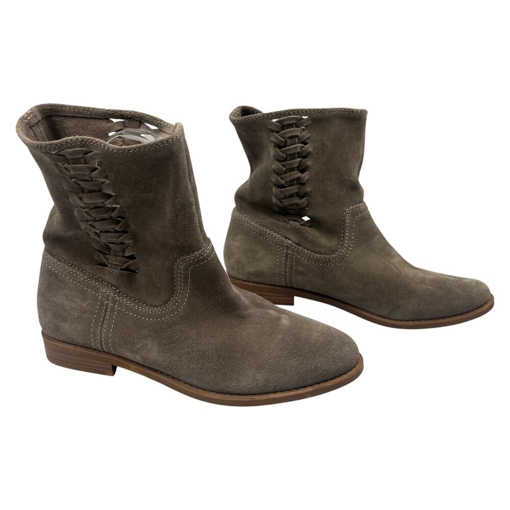 Steve Madden Cordella Braided Pull On Suede Ankle Boots Booties Taupe Size 8